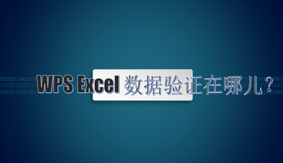 WPS Excel 數(shù)據(jù)驗證在哪兒？