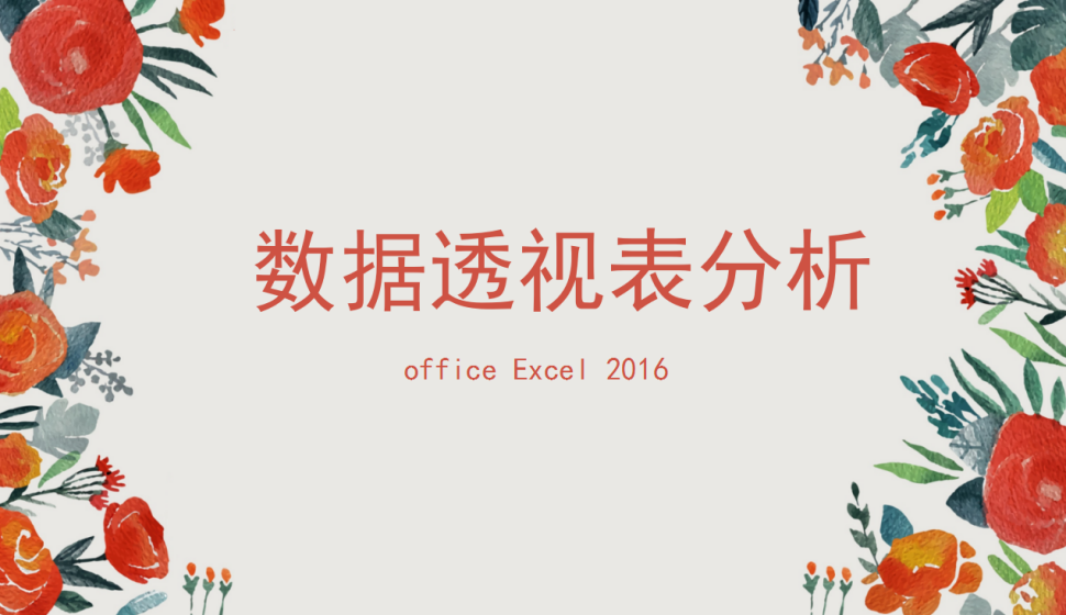 office Excel 2016 數(shù)據(jù)透視表分析